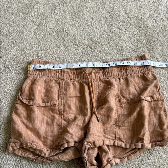 Athleta Womens Cabo Orange summer beach pull on Linen Textured 4" Short size 14 - Picture 12 of 15